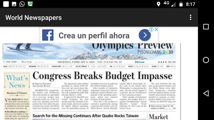 World Newspapers android App screenshot 0