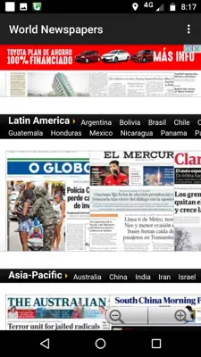 World Newspapers android App screenshot 3