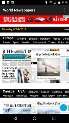 World Newspapers android App screenshot 4